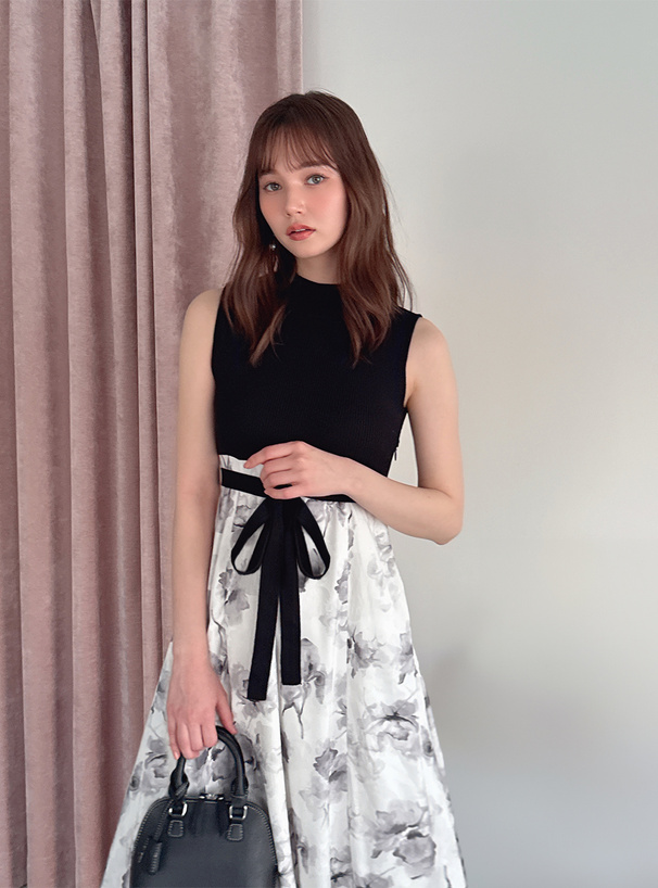 現行タグ・美品✨エムズグレイシー ワンピース 花柄 リボン
