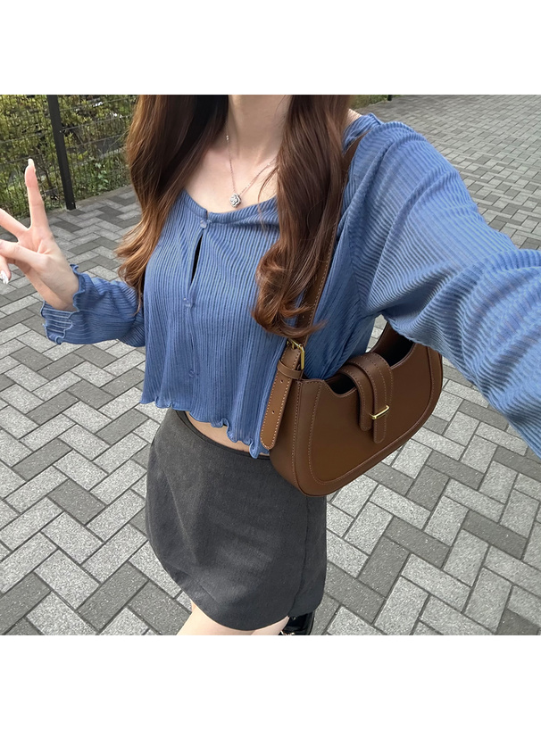 シアーリブカーディガン