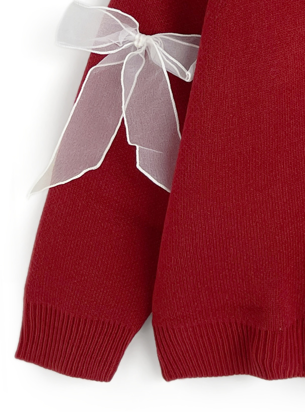 リボンロゴジャガードニットトップス