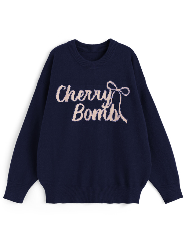 ロゴジャガードニットトップス