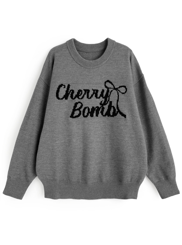 ロゴジャガードニットトップス