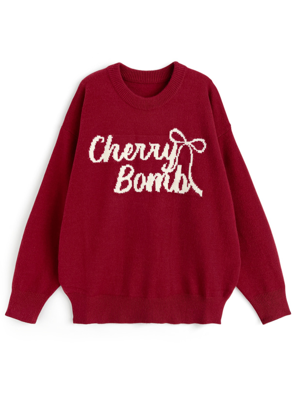 ロゴジャガードニットトップス