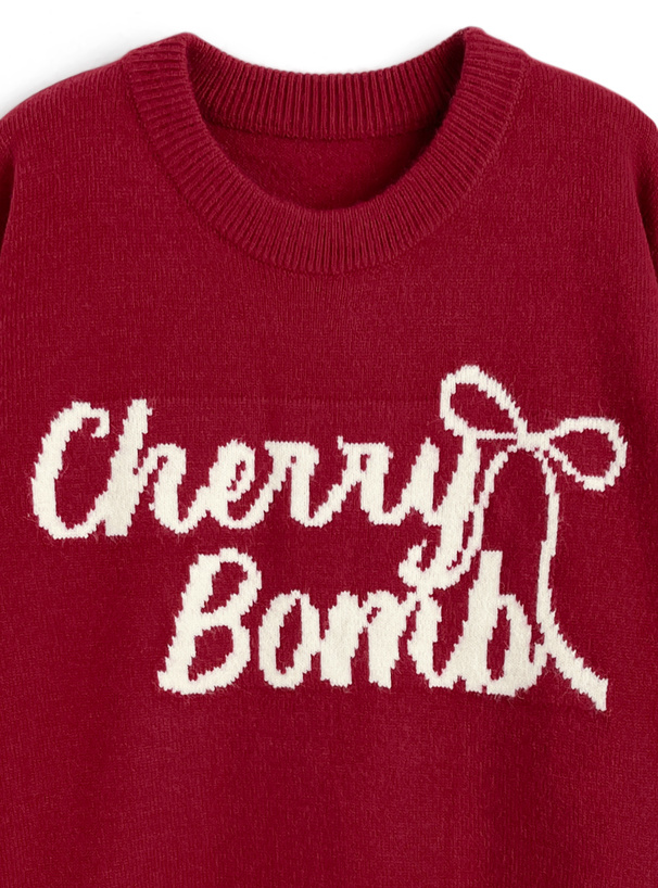 ロゴジャガードニットトップス