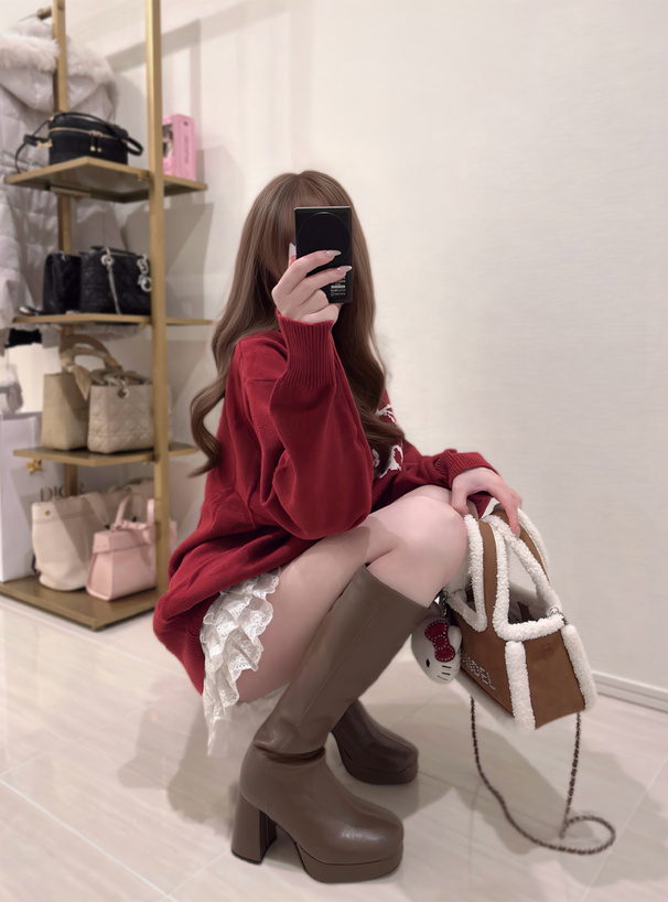 ロゴジャガードニットトップス