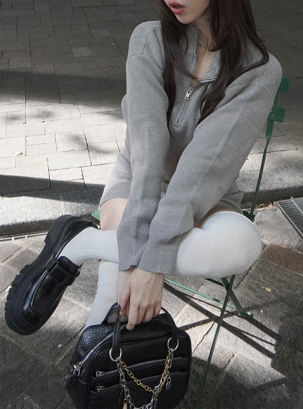 ハーフジップニットサロペット[ru1210] | レディースファッション通販