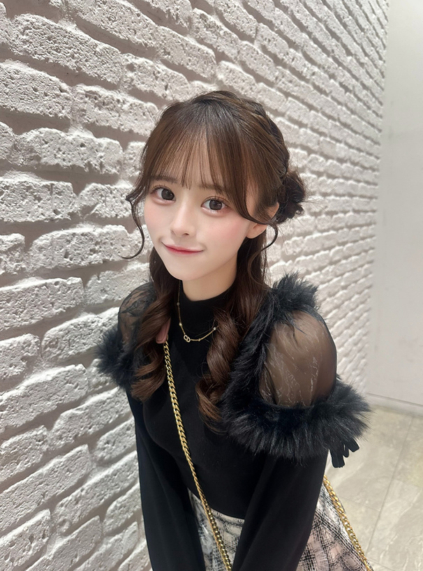 ファーショルダーニットトップス