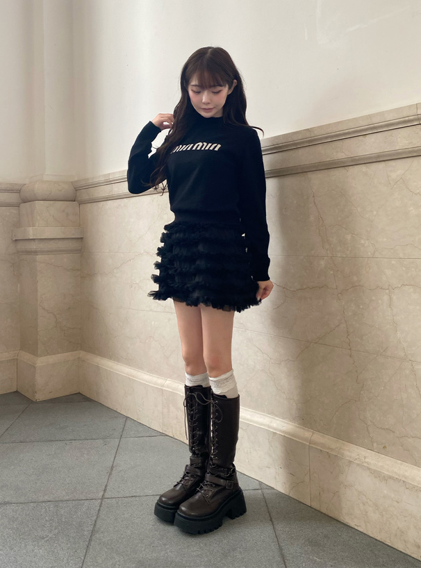 ロゴジャガードニットトップス