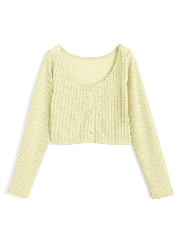 リブクロップド丈シアーカーディガン