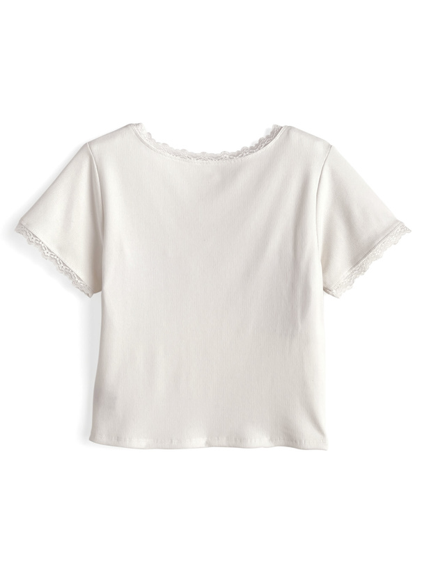 パッド入りリボンレーストップス