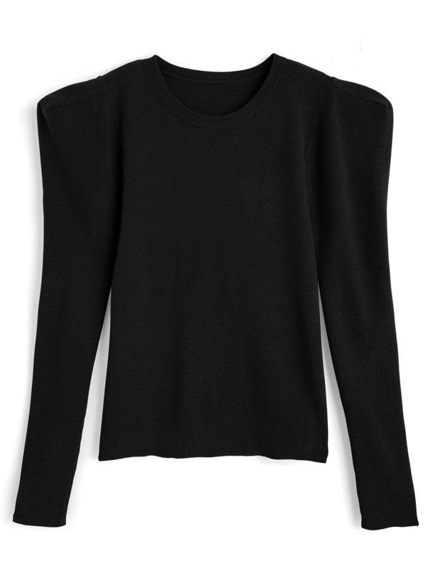 カシミヤタッチパワーショルダーニットトップス