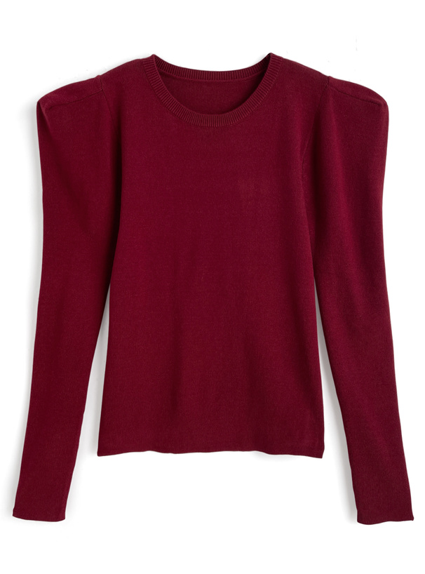 カシミヤタッチパワーショルダーニットトップス