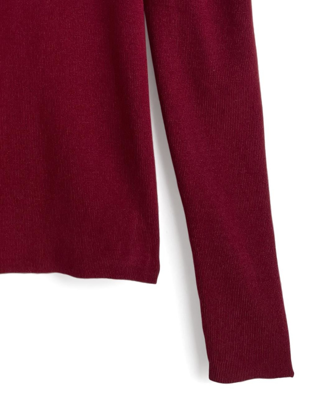 カシミヤタッチパワーショルダーニットトップス