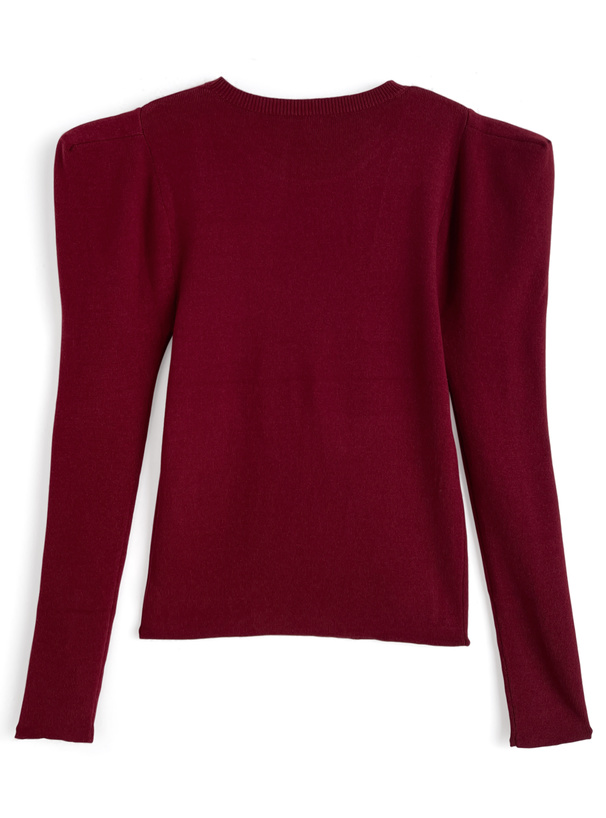 カシミヤタッチパワーショルダーニットトップス