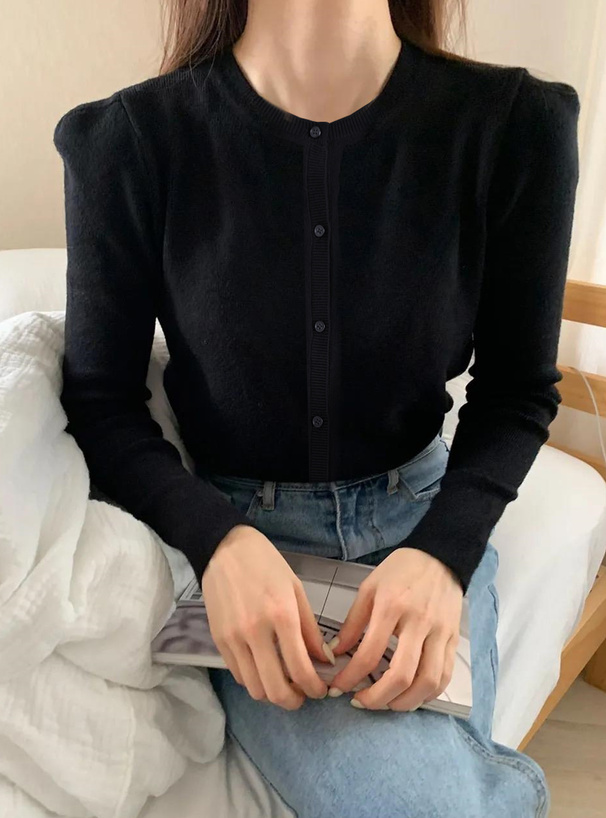 パワーショルダーニットカーディガン