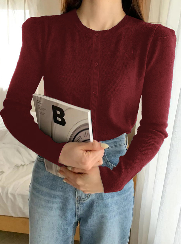 パワーショルダーニットカーディガン