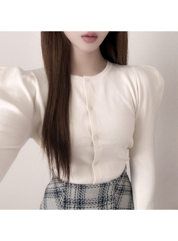 パワーショルダーニットカーディガン