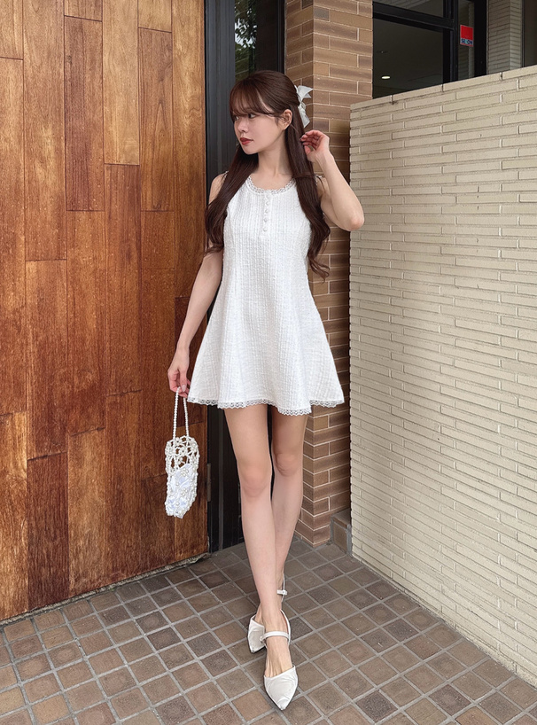 ★IAMMARI★ ケリーツイードノースリーブミニフレアワンピース I AM MARI (アイアムマリ) - ケリーツイードノースリーブミニ