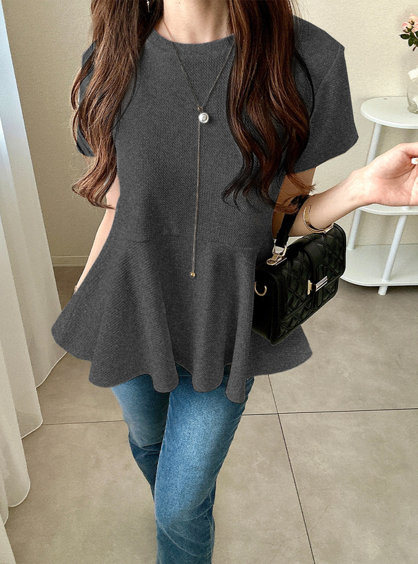 エンボスペプラムチュニック