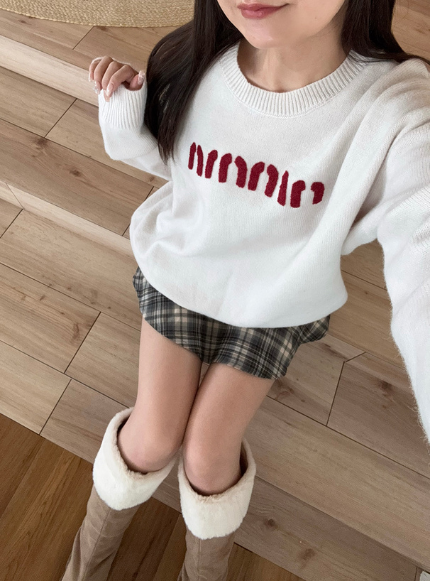 サガラ刺繍ロゴニットトップス[ru1253] | レディースファッション通販