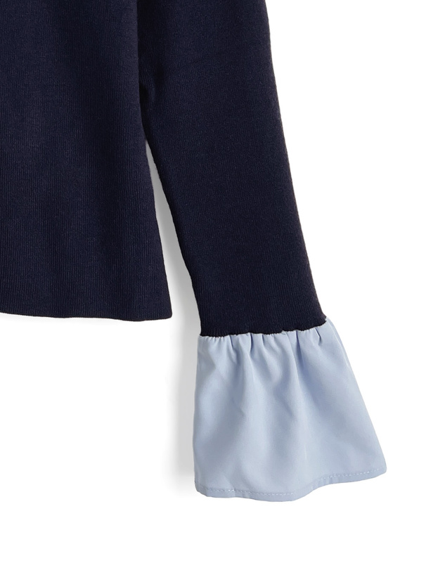 シャツドッキングオフショルダーニットトップス