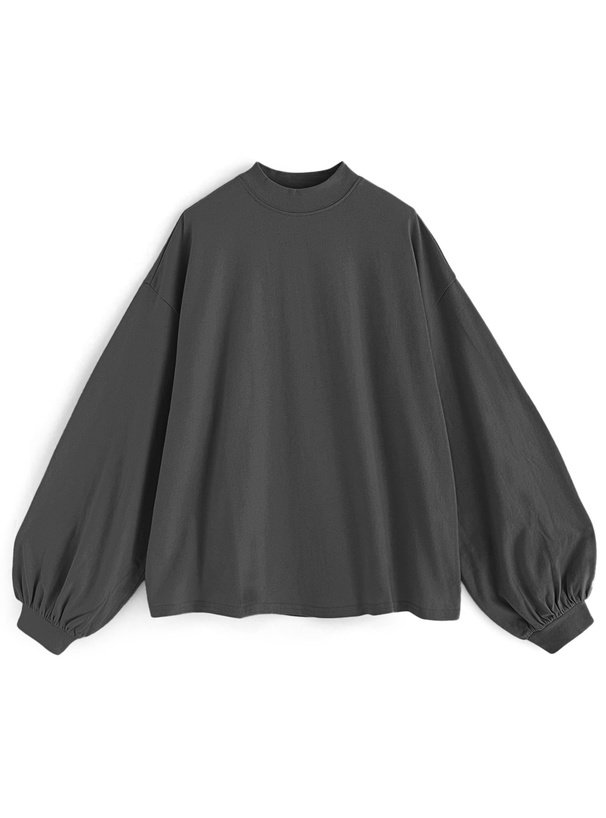 モックネックボリュームスリーブロンT