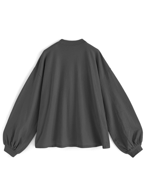 モックネックボリュームスリーブロンT