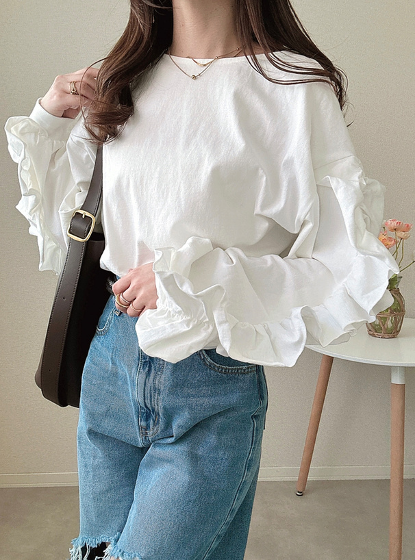 フリルスリーブトップス