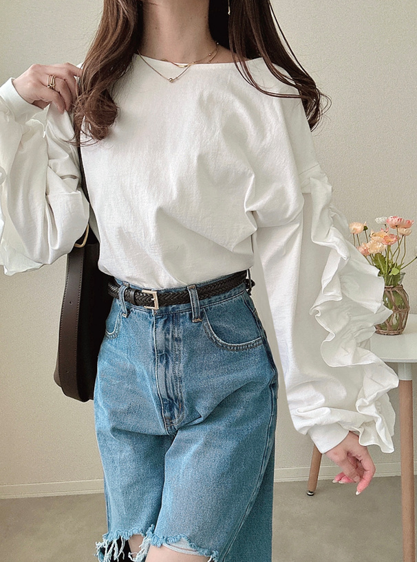 フリルスリーブトップス