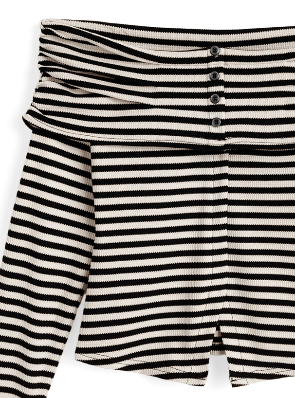 ボーダー柄オフショルダートップス