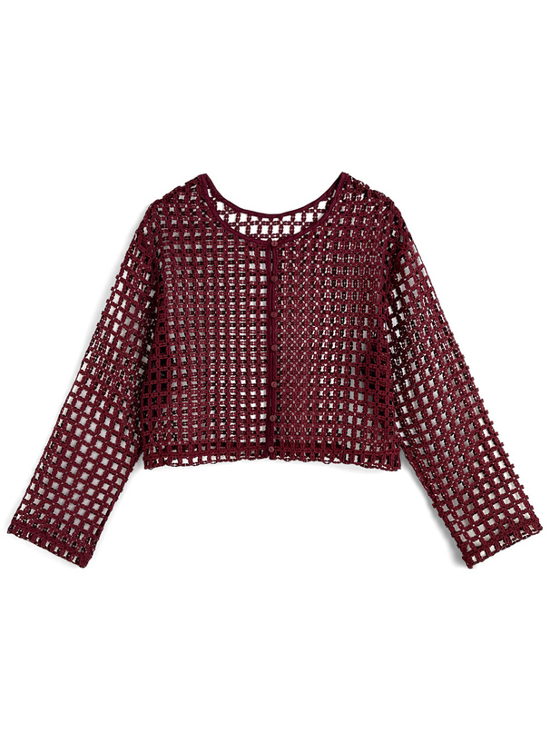 前後2wayフラワーメッシュカーディガン[ru1274]