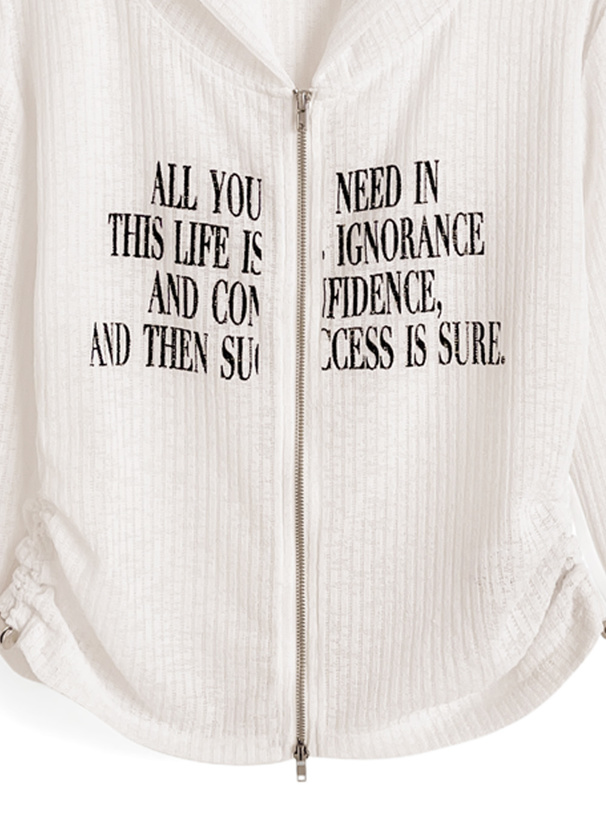 ロゴダブルジップシアーリブパーカー[ru1275] | レディース