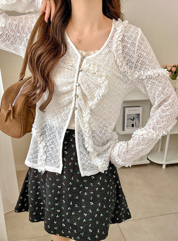 フリルレースカーディガン[ru1276] | レディースファッション通販の