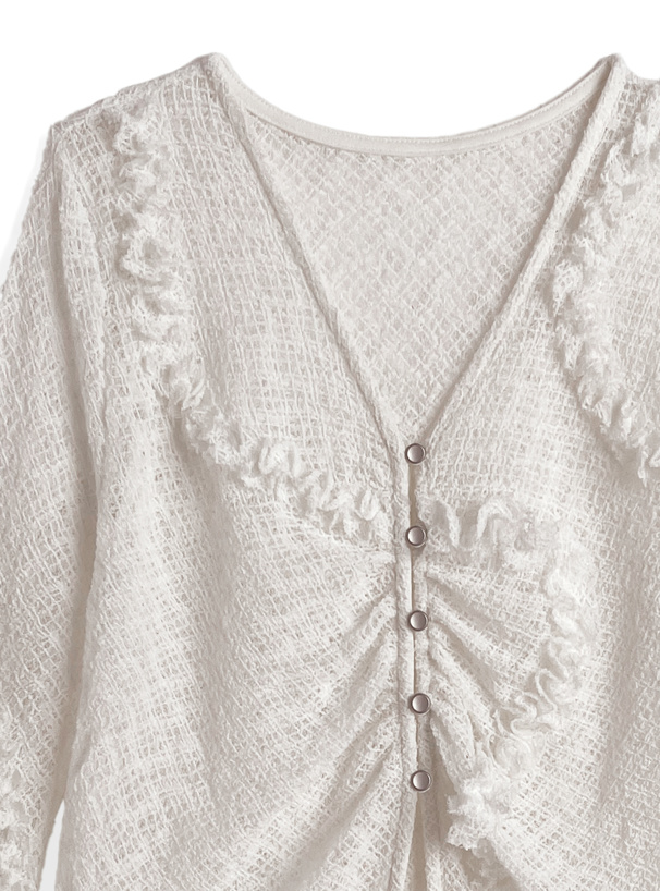 フリルレースカーディガン