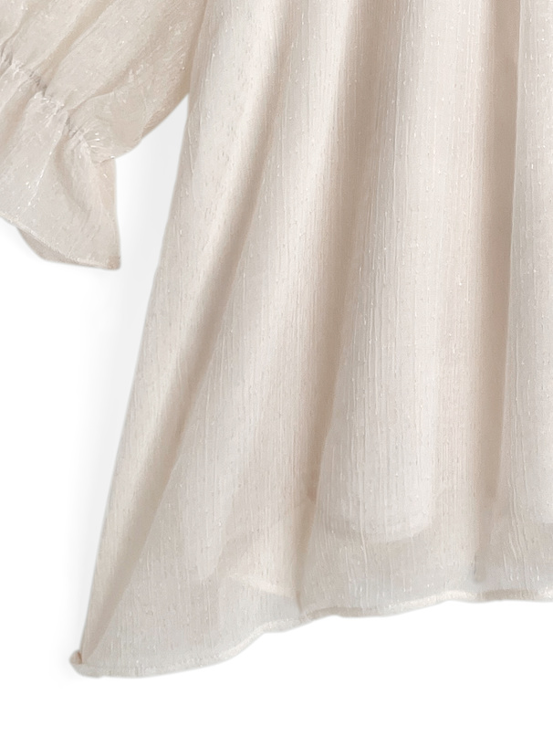 ネックパールオフショルダーブラウス