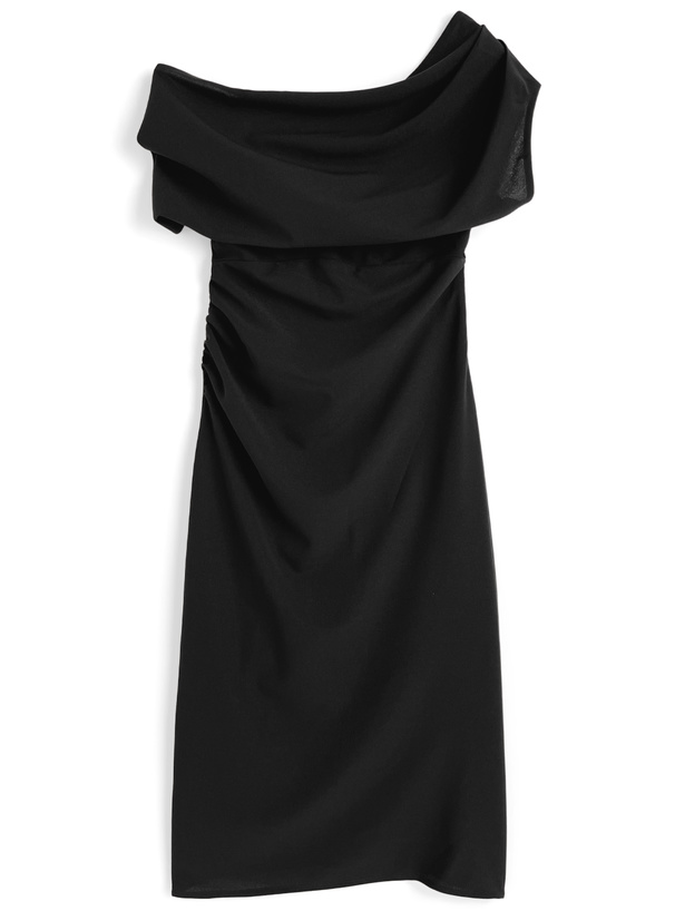 ワンショルダードレープタイトロングワンピース[ru1287] | レディース