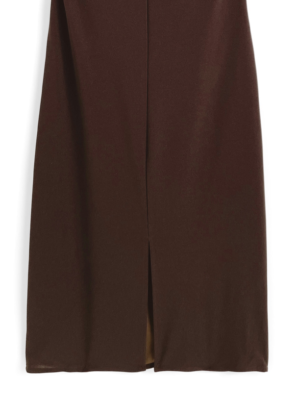 ワンショルダードレープタイトロングワンピース