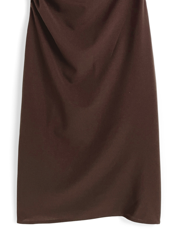 ワンショルダードレープタイトロングワンピース