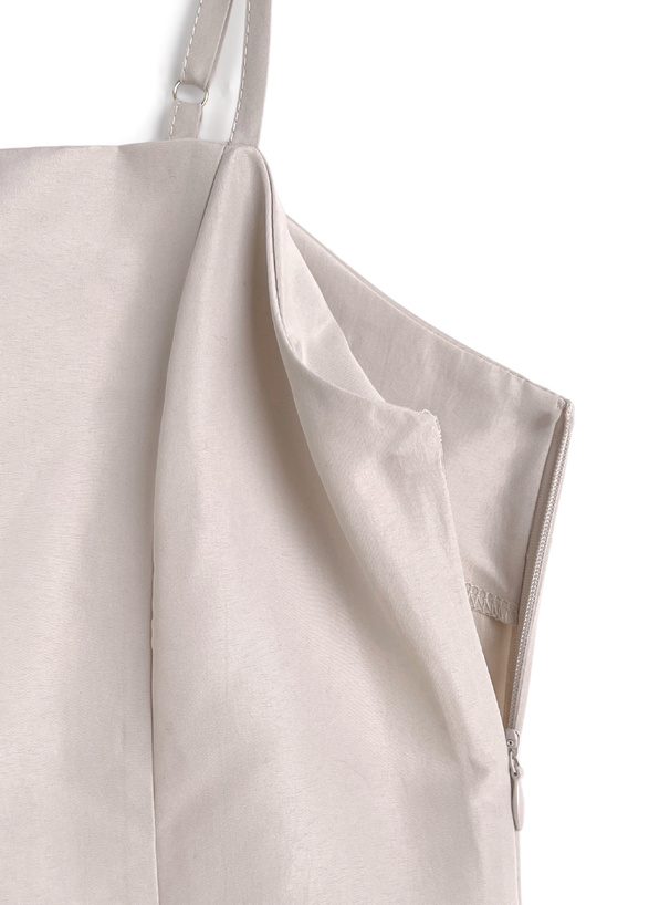 シャギーニットトップス×キャミワンピースセットアップ