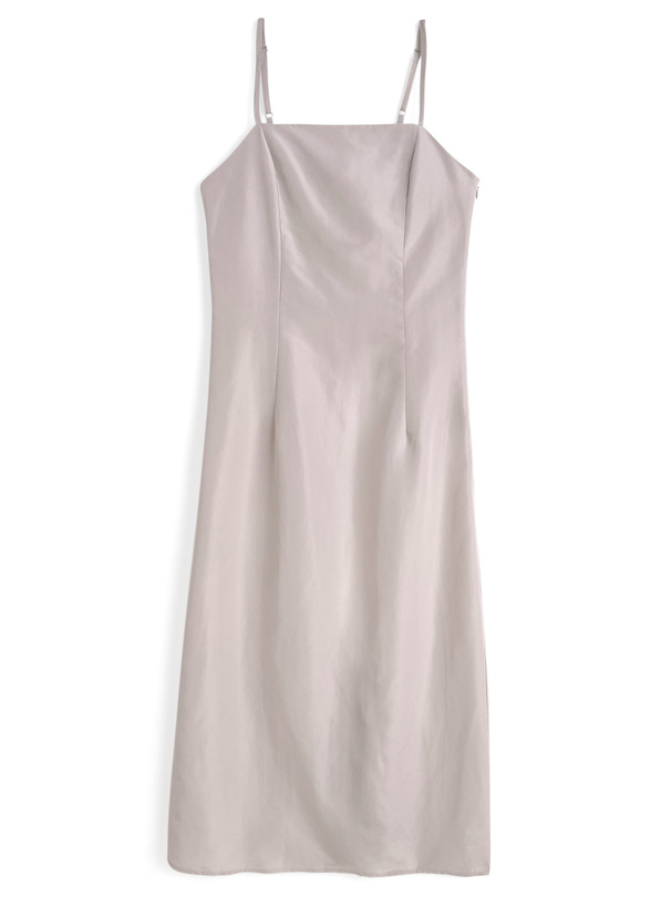 シャギーニットトップス×キャミワンピースセットアップ