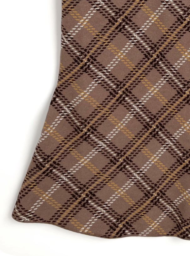 チェック柄キャミソールニットワンピース