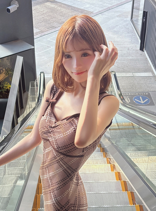 チェック柄キャミソールニットワンピース