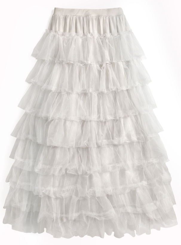 チュールティアードボリュームスカート