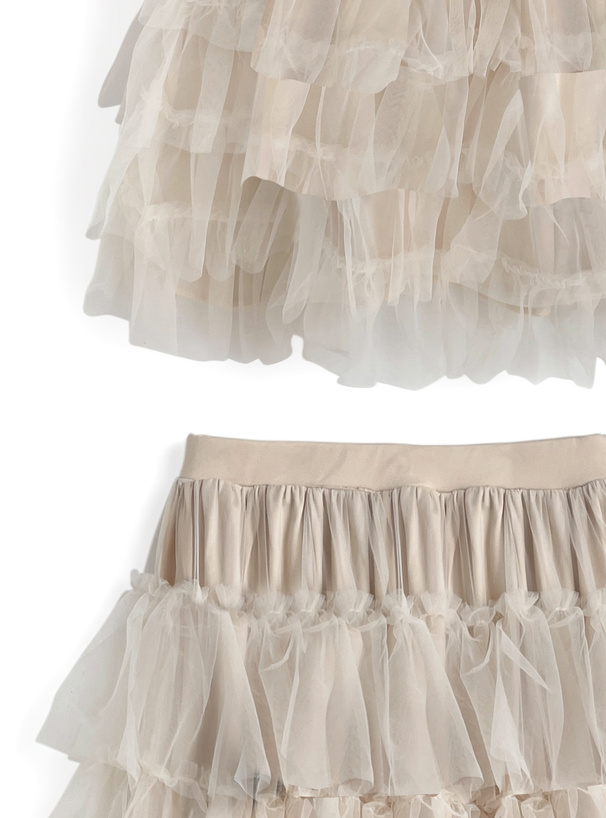 チュールティアードボリュームスカート