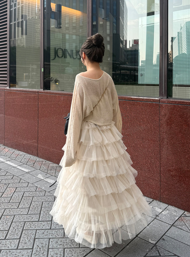 チュールティアードボリュームスカート