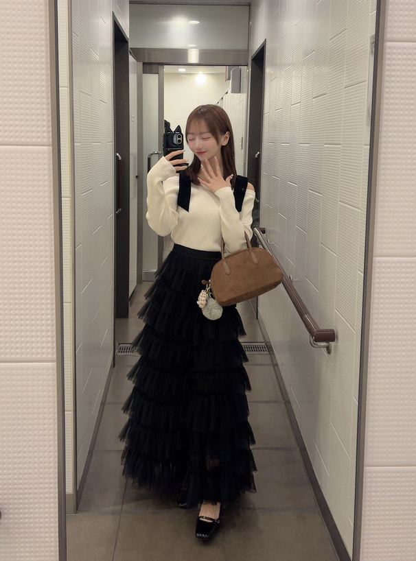 チュールティアードボリュームスカート