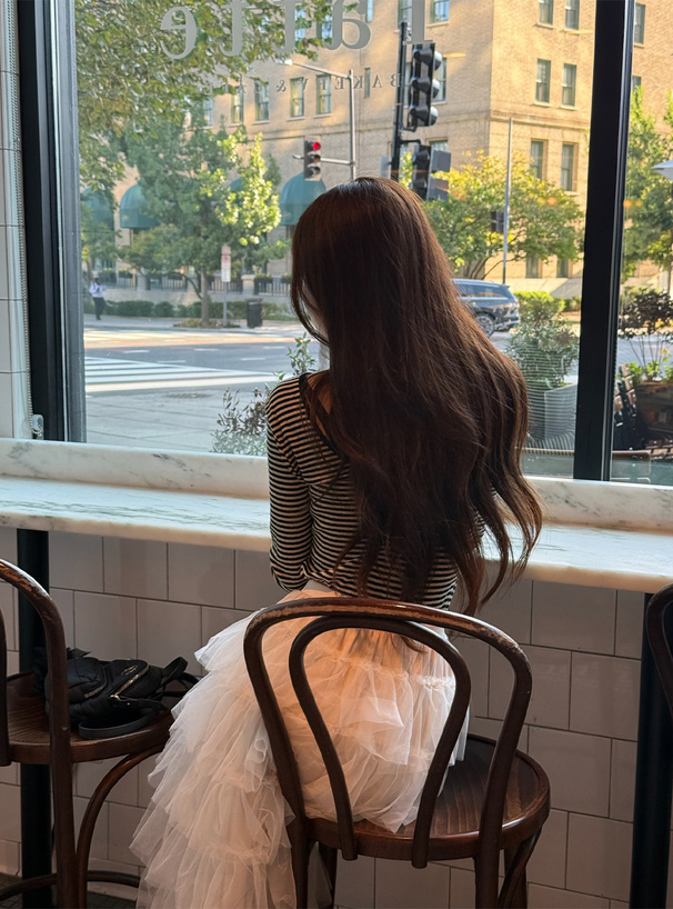 チュールティアードボリュームスカート