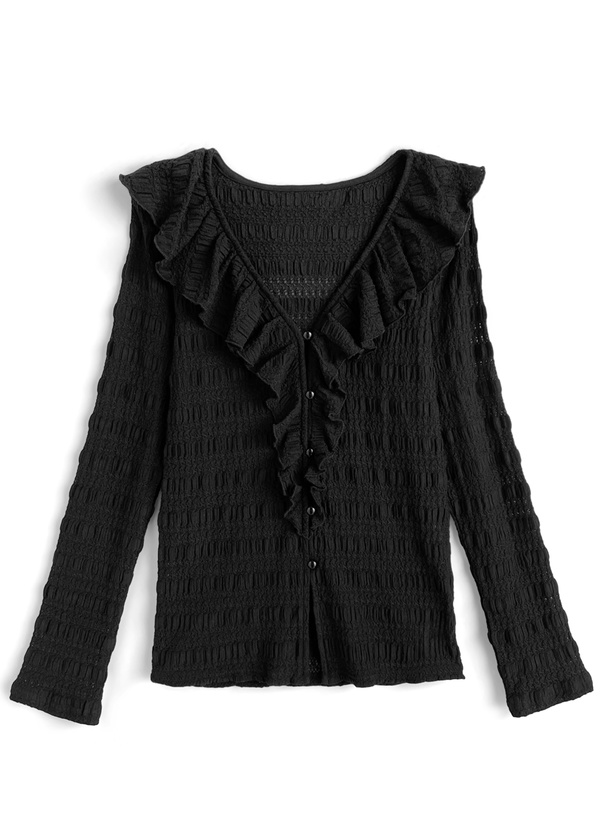 カットレースラッフルフリルカーディガン