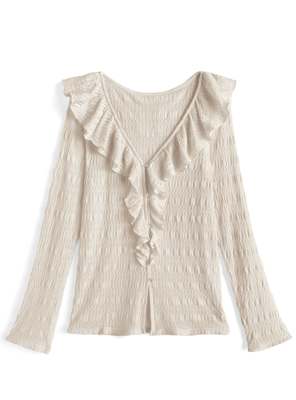 カットレースラッフルフリルカーディガン