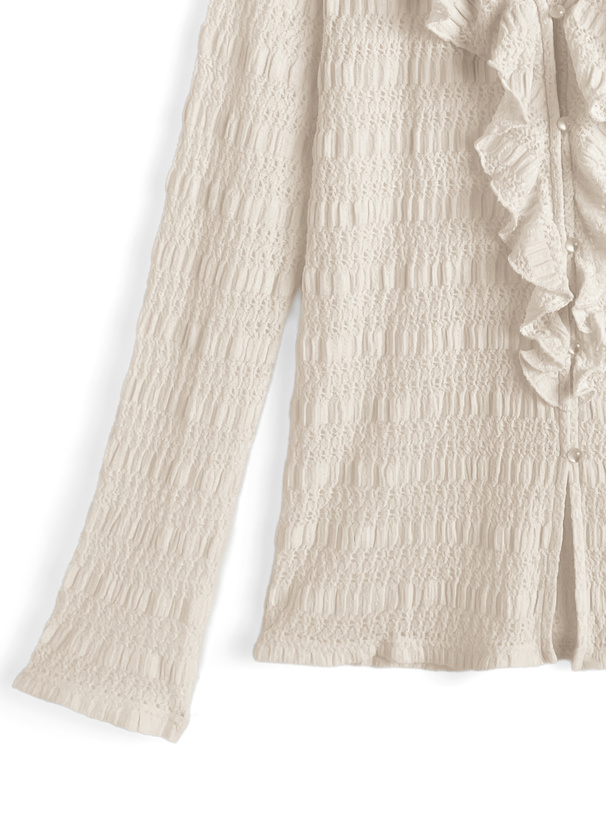 カットレースラッフルフリルカーディガン