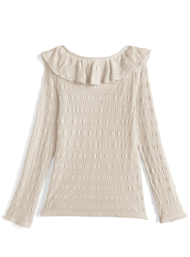 カットレースラッフルフリルカーディガン